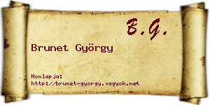 Brunet György névjegykártya